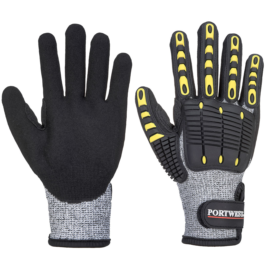 A722 Anti Impact Cut Res Grip Glove - Grey/Blk